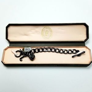 Juicy Couture Hematite Pave Heart Bracelet